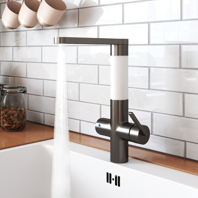 Robinet de cuisine rétractable à poignée simple avec filtre à eau