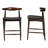 Baxton Studio Eira Counter Stool Set Of 2- Walnut Wood Frame Counter-Height Chair With Curved Backrest And Black Faux Leather Seat, Mid-Century Modern Kitchen Island Seating