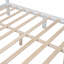 Cadre de lit double en bois pleine grandeur, cadre de lit plateforme de style rétro avec support en lattes de bois, avec finition blanche-1933196782-1933196781