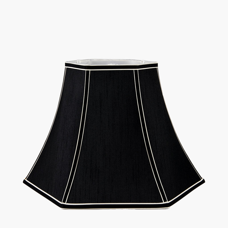 Ervine Polyester Bell Lamp Shade ( Uno ), Black, 28cm H x 35cm W x 41cm D