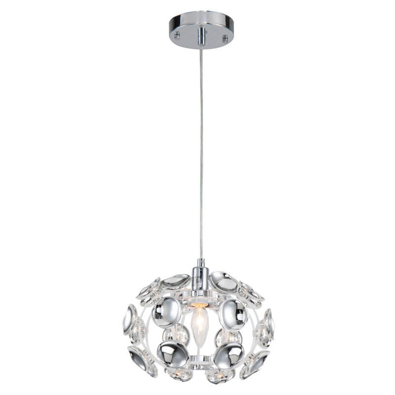 Luminaire suspendu en nid d'abeille chromé à 1 lumière Kaitlynn