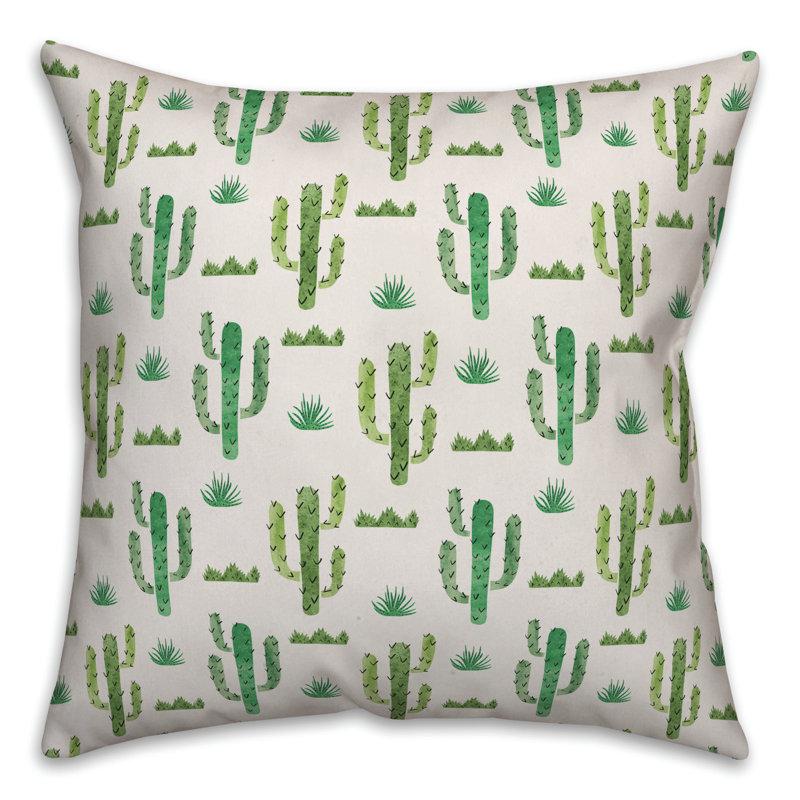  Coussin Watercolor Cactus, 20 po X 20 po