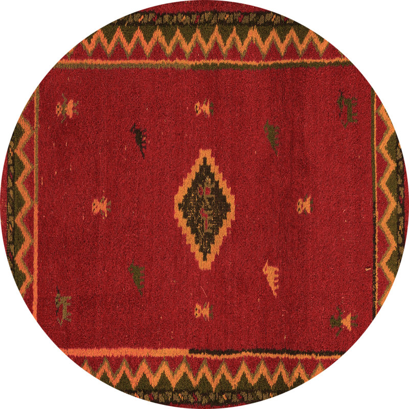 Dericky Southwestern Indoor Rug, Round 6'