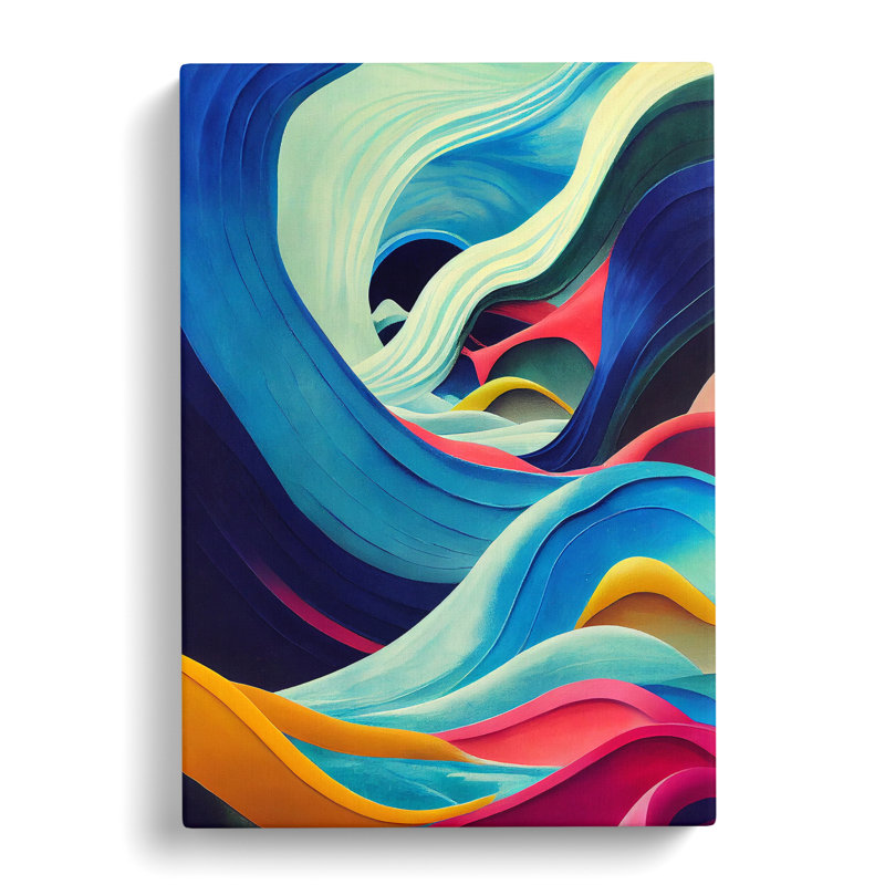 XC1022-1694X Contemporary Ocean Wave Art No.3 Abstract - Wrapped Canvas Print, 76cm H x 50cm W x 3cm D