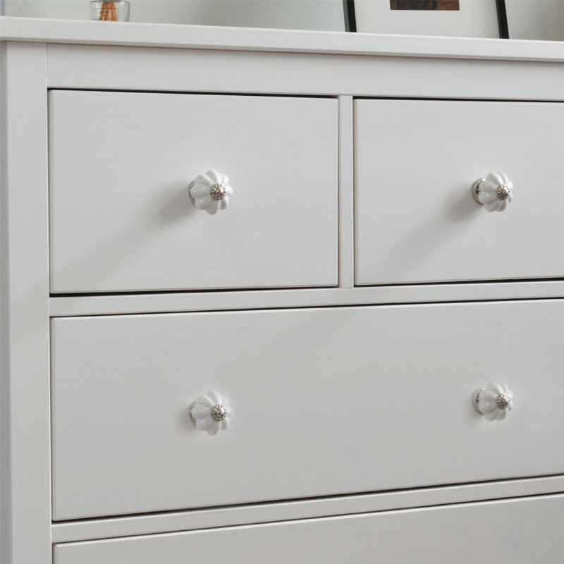 Nicola Spring - Floral Ceramic Cabinet Knobs, White