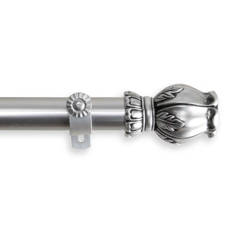Tringle à rideaux simple Battista Regent, Nickel satiné