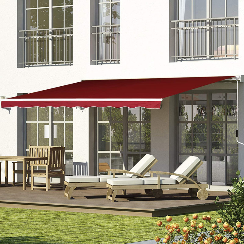 Tuttle Retractable Awning Anti-UV Canopy, 250 cm W x 200 cm D, Grey
