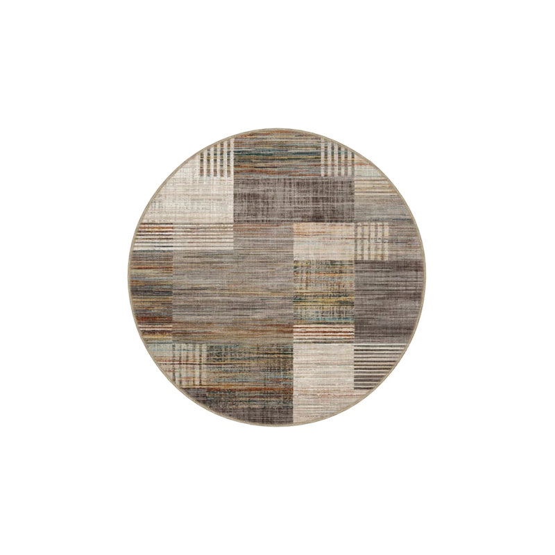 Geometric Gray Traditional Decorative Washable Carpet, Rectangle 2'4" x 4'