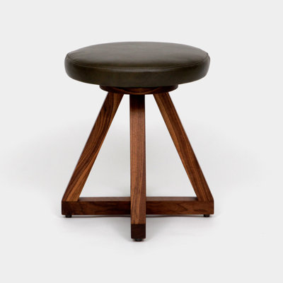 X Leather Swivel Accent Stool