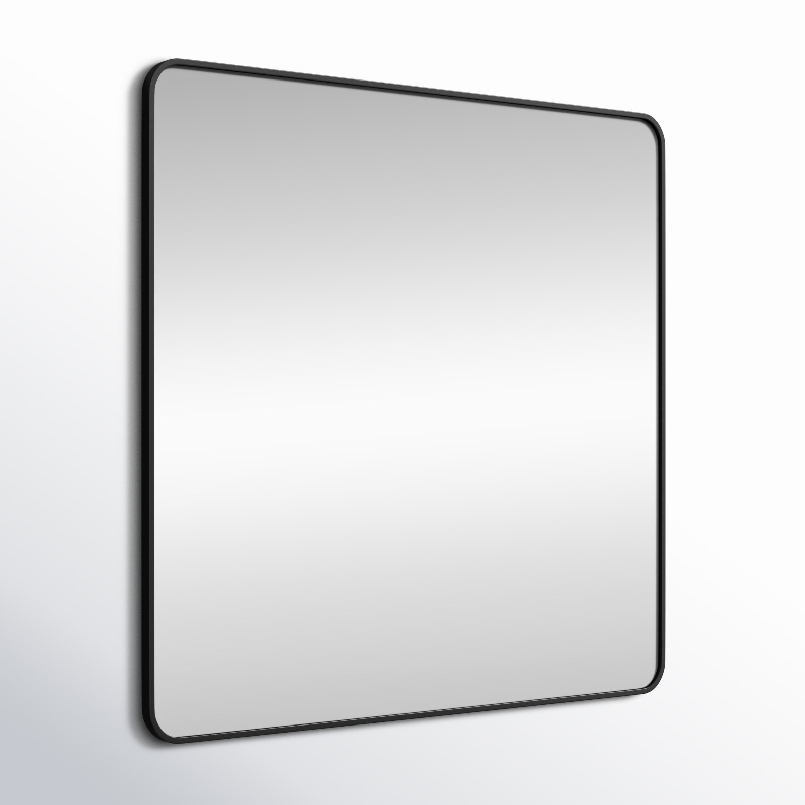 Metal Square Wall Mirror, 42"  x 42" , Black