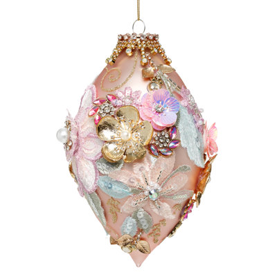 Ornement en forme de fleuron Kings, rose, 8 pouces