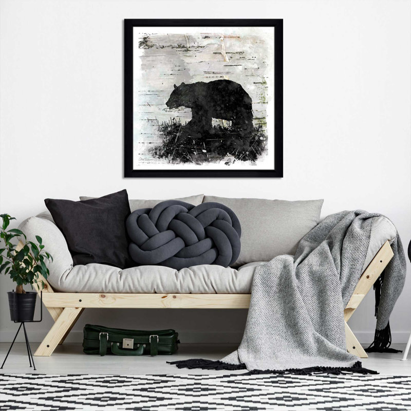« birchbark bear », reproduction d’impression encadrée, H 27,5 po x l 27,5 po x P 0,75 po