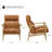 30'' Wide Genuine Leather Full-Back Accent Armchair With Solid Wood Frame