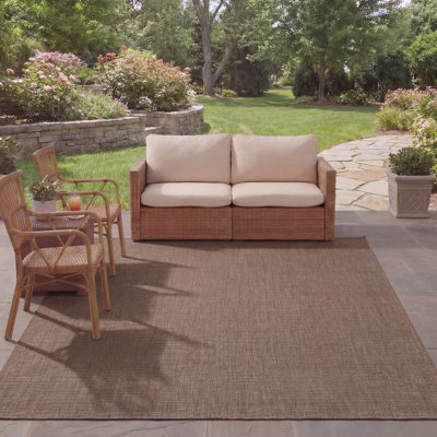 Arneshia Beige/Brown Indoor/Outdoor Area Rug