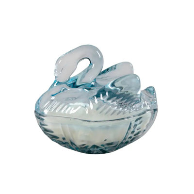 5.38"L Glass Swan Candle w/Lid (4.5 oz)