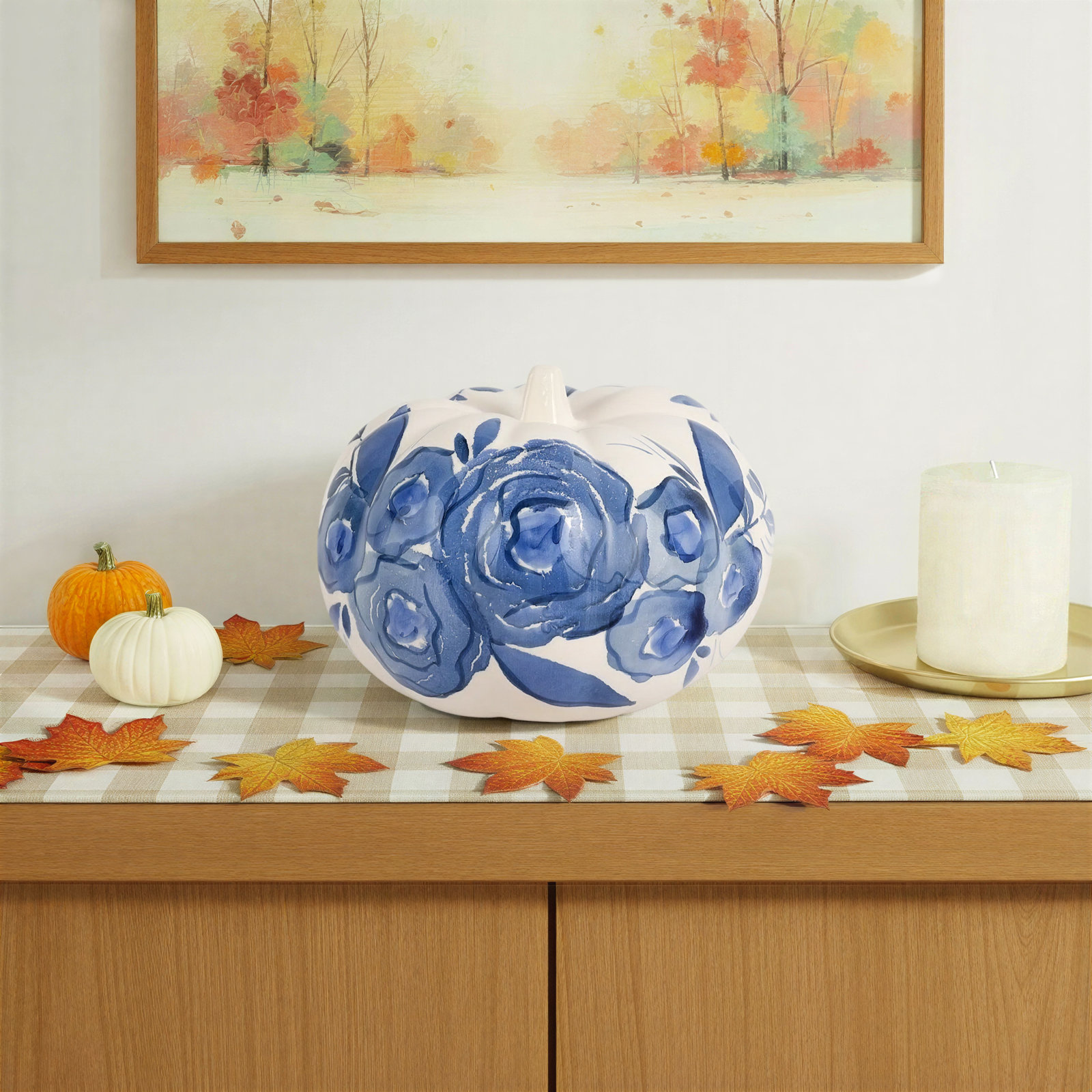 Blue Camellia Small Ceramic Sculpture