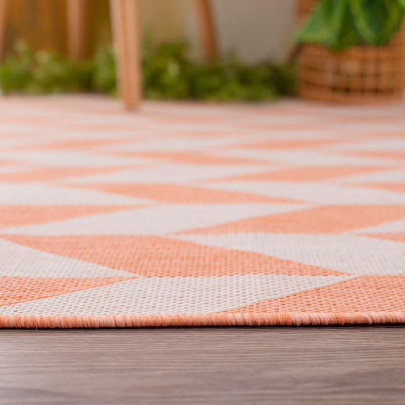 Ecology Collection Rectangle Geometric Indoor / Outdoor Area Rug, Rectangle 80 x 150cm