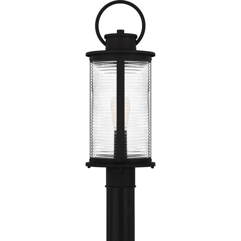Abdelmalek 1-Light Matte Black Outdoor Post Lantern