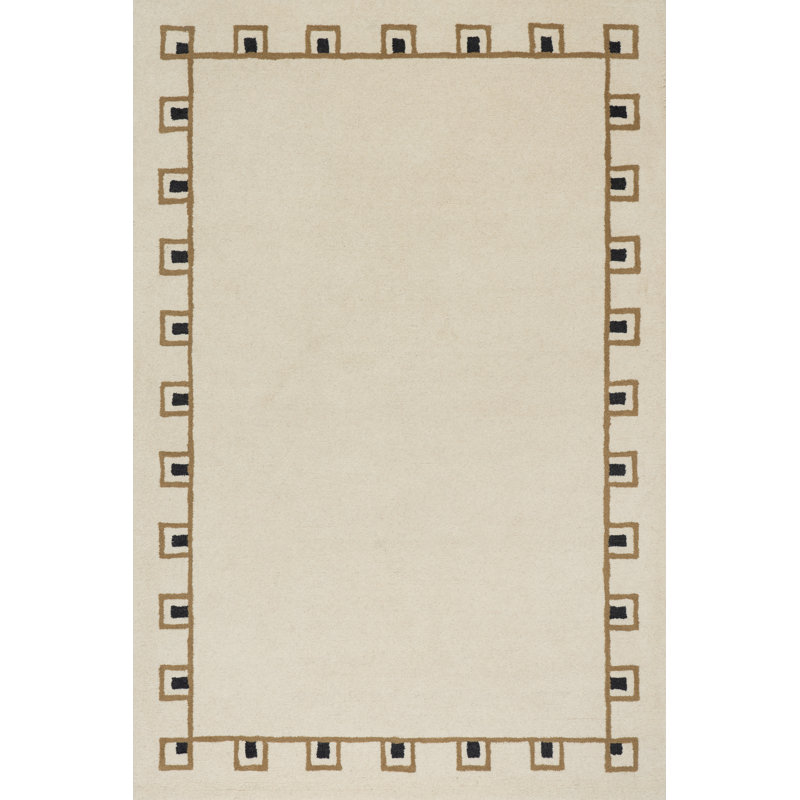 Nate Berkus Yves Bordered Wool Cozy Area Rug, Rectangle 4' x 6'