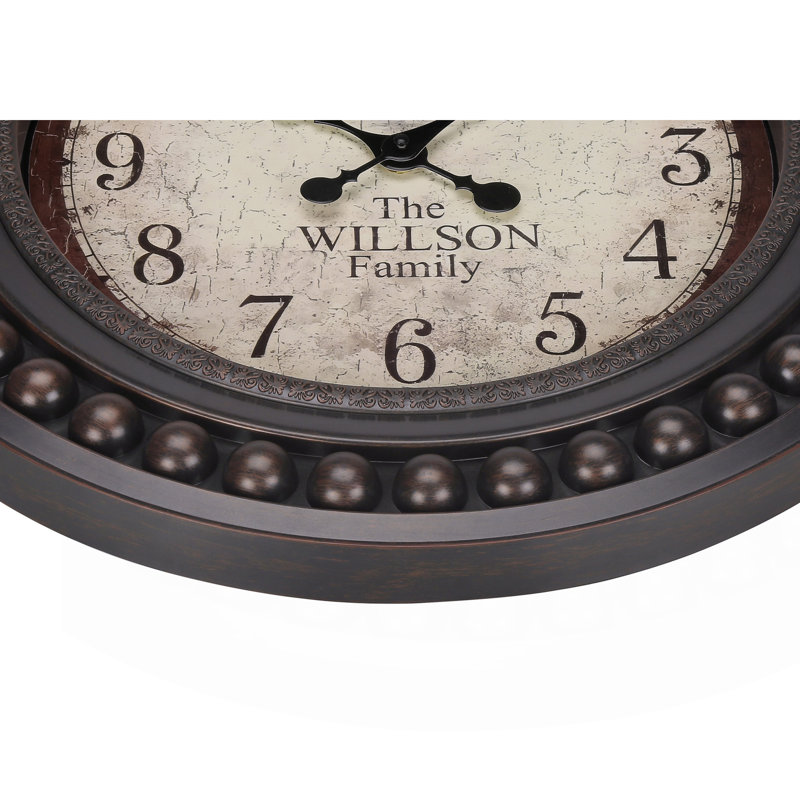 Horloge murale, horloge murale ronde 20 po, brun antique, transitionnel