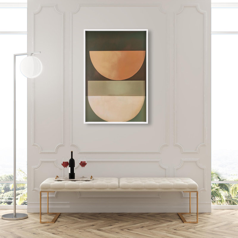 Oliver Gal Sun-Kissed Minimalism I Abstract - Luxury Shadowbox Framed Wall Art, 55.5" H x 37.5" W, White