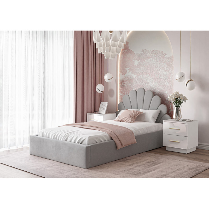 Siskiyou Upholstered Ottoman Storage Bed, 140 x 200cm, Grey