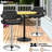 Ferdinando 3 Pieces Adjustabel Round Bar Table Stool with PU Leather Swivel Pub Chairs Set-694743676-694743673