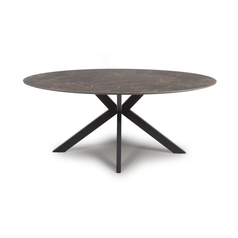 Nysa Round Metal Base Dining Table, 180" L x 100" W