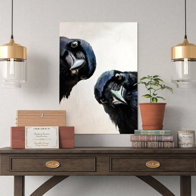 Canvas Wall Art Two Black Crows Painting Print Poster Vintage Poster Print Home Decor