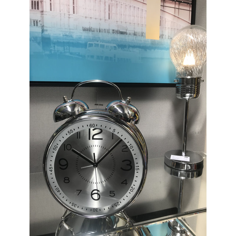 Quartz movement / Crystal Alarm Tabletop Clock, Silver