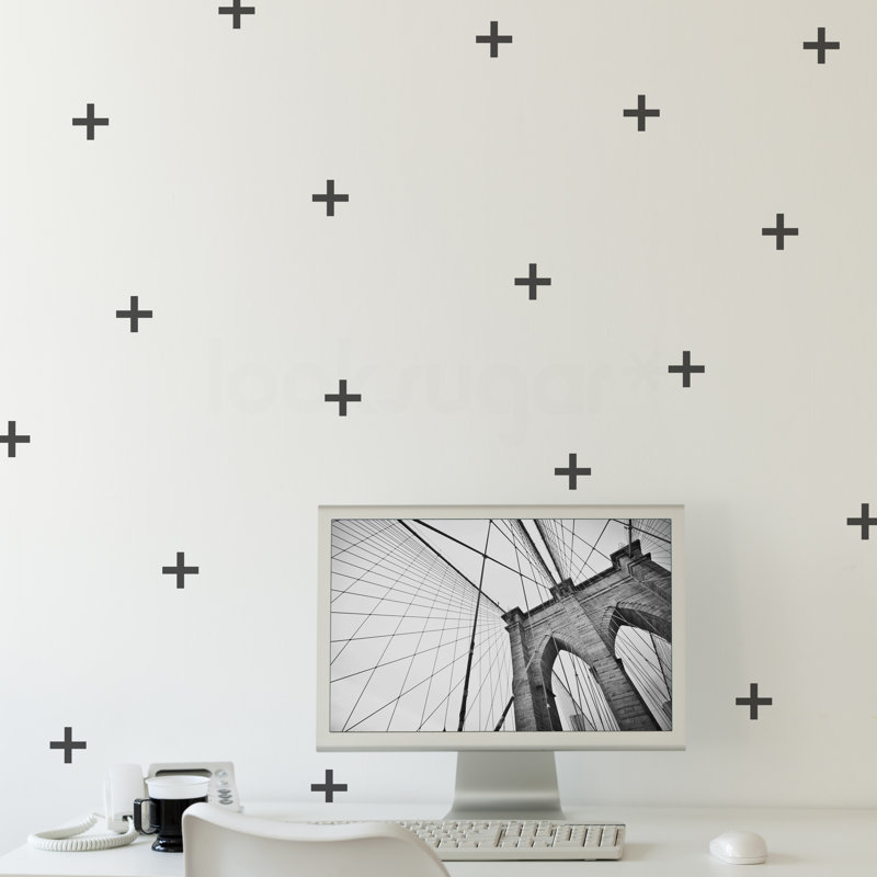 Adhésif décoratif croix suisse, Noir