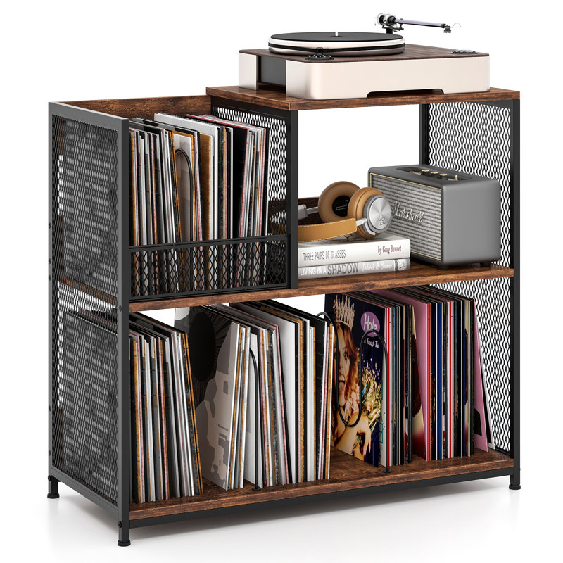 76cm H Media Shelves, Brown
