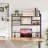Desk Hutch Dorm, Countertop Storage Hutch With 5 Shelves For Computer Desk, Multipurpose Wood Desktop Display Organizer Rack For Home Office Dorm