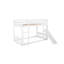 Floor Bunk Bed, Playhouse Floor Bunk Bed With Climbing Ramp, Ladder, Safety Guardrails-1234426950