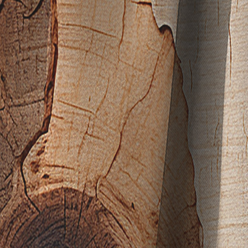 Panneau de rideau nature, texture écorce d'arbre occultant - Essence d'écorce d'arbre brun IV, L 52 po x L 108 po