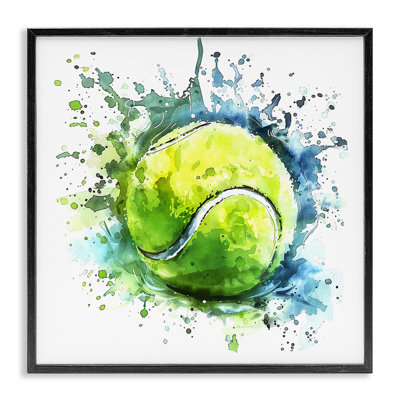 Tennis Ball Bright Splash Giclee Art by LSR Design Studio