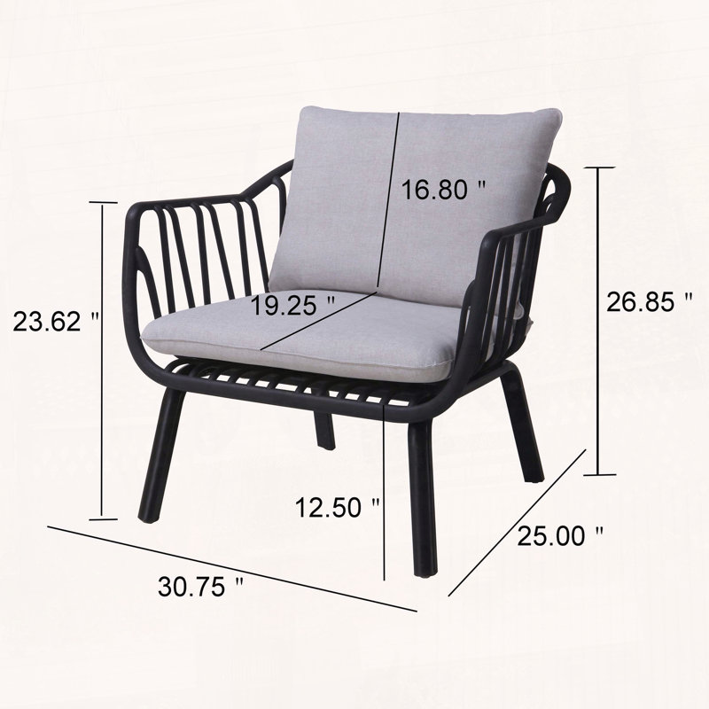 Fauteuil club Huron, Gris clair / noir 