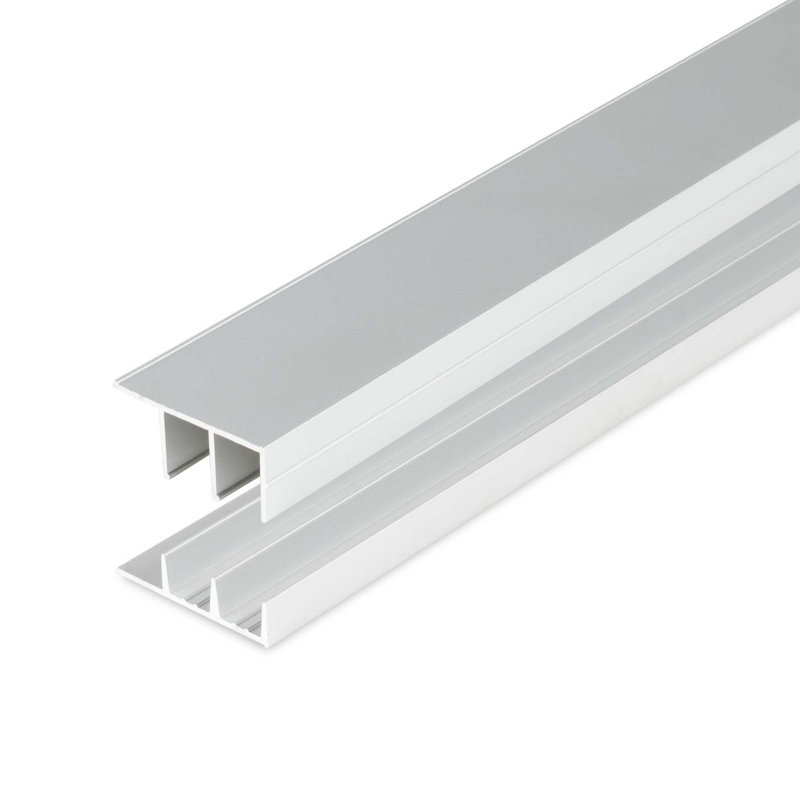 Rail de porte coulissante en aluminium OutIn 36 po pour panneaux de bois 1/4 po, finition anodisée transparente
