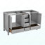 Meuble-lavabo 60 po, meuble-lavabo à cadre en bois massif, comptoir autoportant avec double cuve gris
