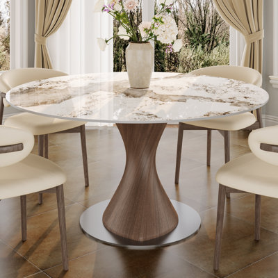 Sintered Stone Round Dining Table For 4