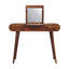 Coiffeuse châtaignier à miroir, pieds nordiques, 2 tiroirs, compartiments de rangement, brun