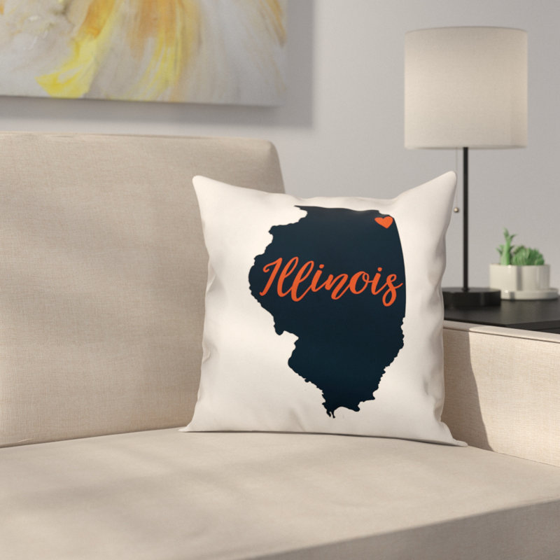 Illinois Pride Throw Pillow, 16" x 16"