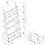 Bibliothèque Cappuccino à 5 tablettes avec quatre tiroirs, 72 pouces de hauteur, 33,5 de largeur, 16,5 de profondeur, construction, option de rangement de bureau utilisant un espace de rangement, dos ouvert