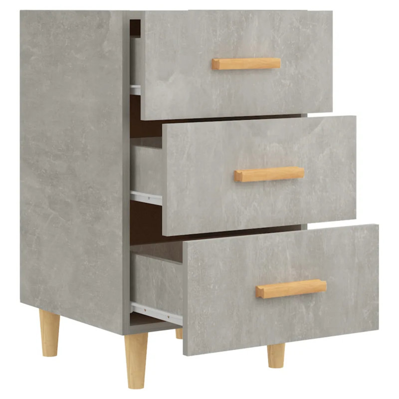 Westbury 40cm W Bedside Table, Concrete Grey/Natural