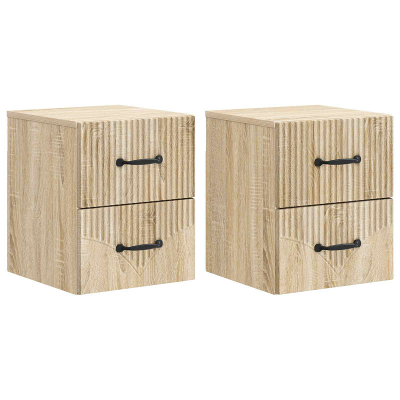 34.5cm W Manufactured Wood Bedside Table, Sonoma Oak