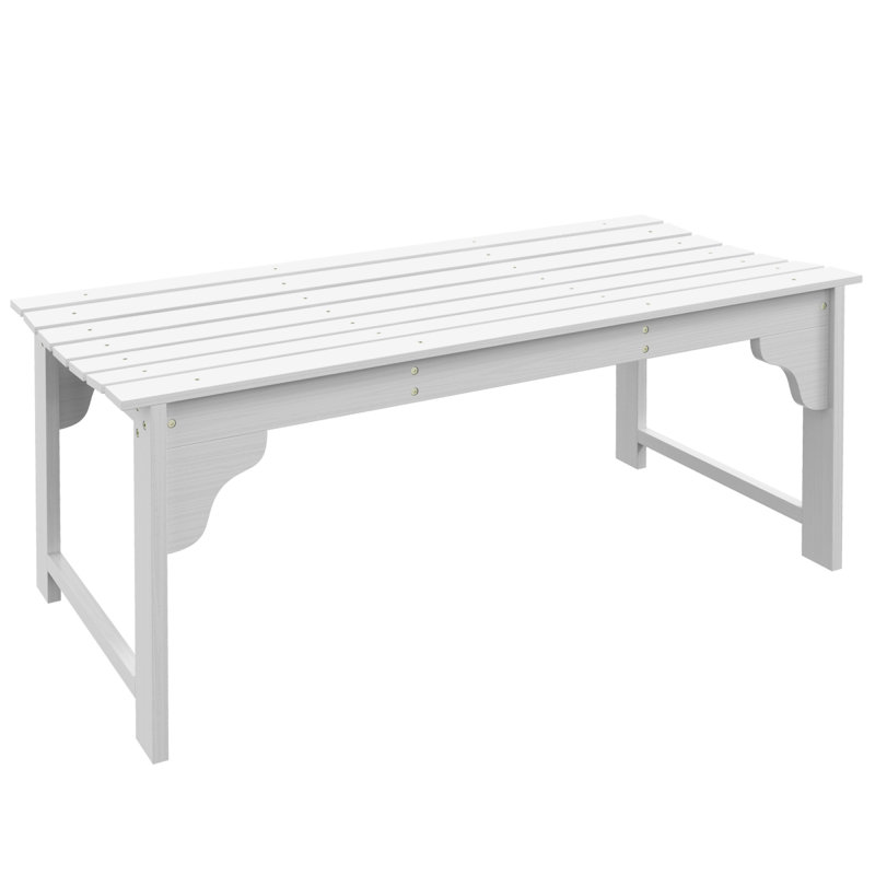 Banc en bois blanc avec siège à lattes pour véranda, Blanc
