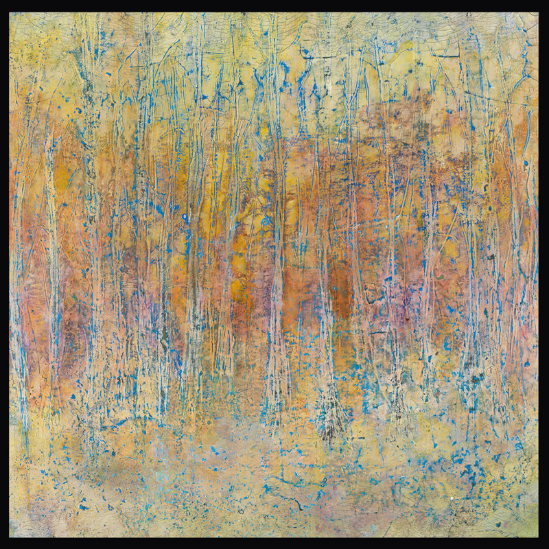 Sunset Haze Painting, Black Framed