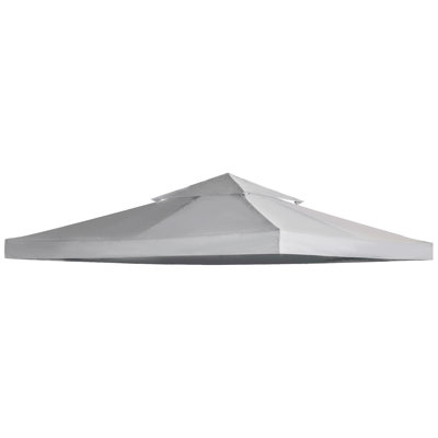 Gray 9.8' X Gazebo Replacement Canopy. 2 - Covering. Suits 9.64' Outdoor 01-0153 & 100100-076. Constructed With And Pa Coating. Increases Air Circulation, Prevents Water Build-Up Canopy In Gray.