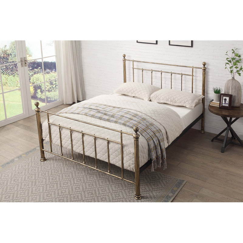Laidman Bed, Brushed Brass, Small Double (4'), No Mattress