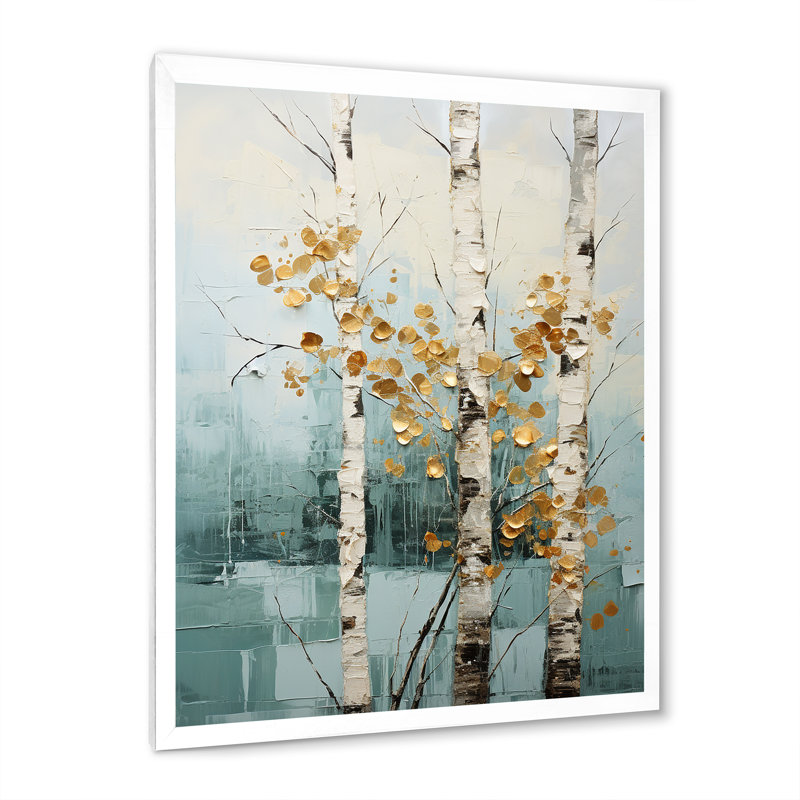 «Wilbern Birch Woods Whispering Winds» sur impression sur toile, Cadre photo blanc, H 40 po x l 30 po x P 1,5 po